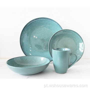 Conjunto de jantar de porcelana reativa de porcelana no estilo ocidental por atacado